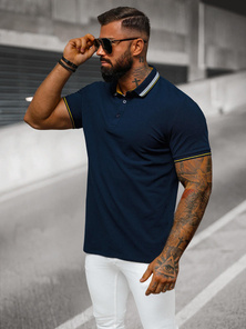 Tricou polo bărbați albastru marin OZONEE O/DA729
