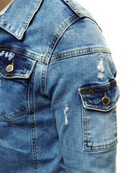 Jachetă de blugi bărbați albastră deschis OZONEE G/474K