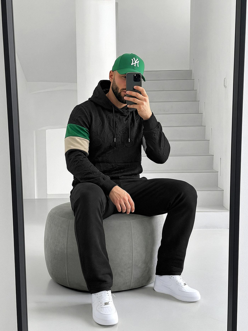 Hanorac bărbați negru OZONEE JS/3B578