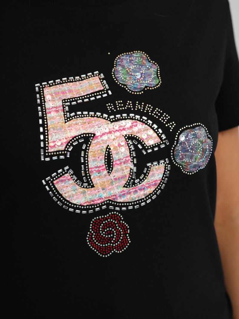 Tricou femei negri OZONEE JS/95T2552/3