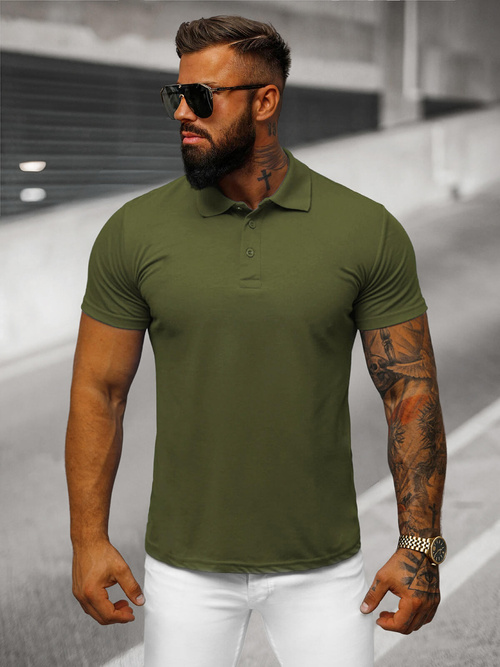 Tricou polo bărbați verde OZONEE JS/8T80/29Z