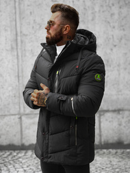 Geacă de iarnă parka bărbați neagră OZONEE JS/22M55/392
