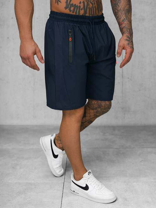 Pantaloni scurți sport pentru bărbați albastru marin OZONEE JS/12K1803/25