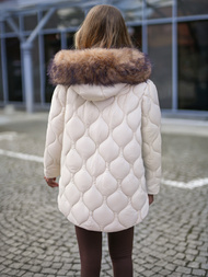 Geacă de femei écru OZONEE JS/5M3226/62B