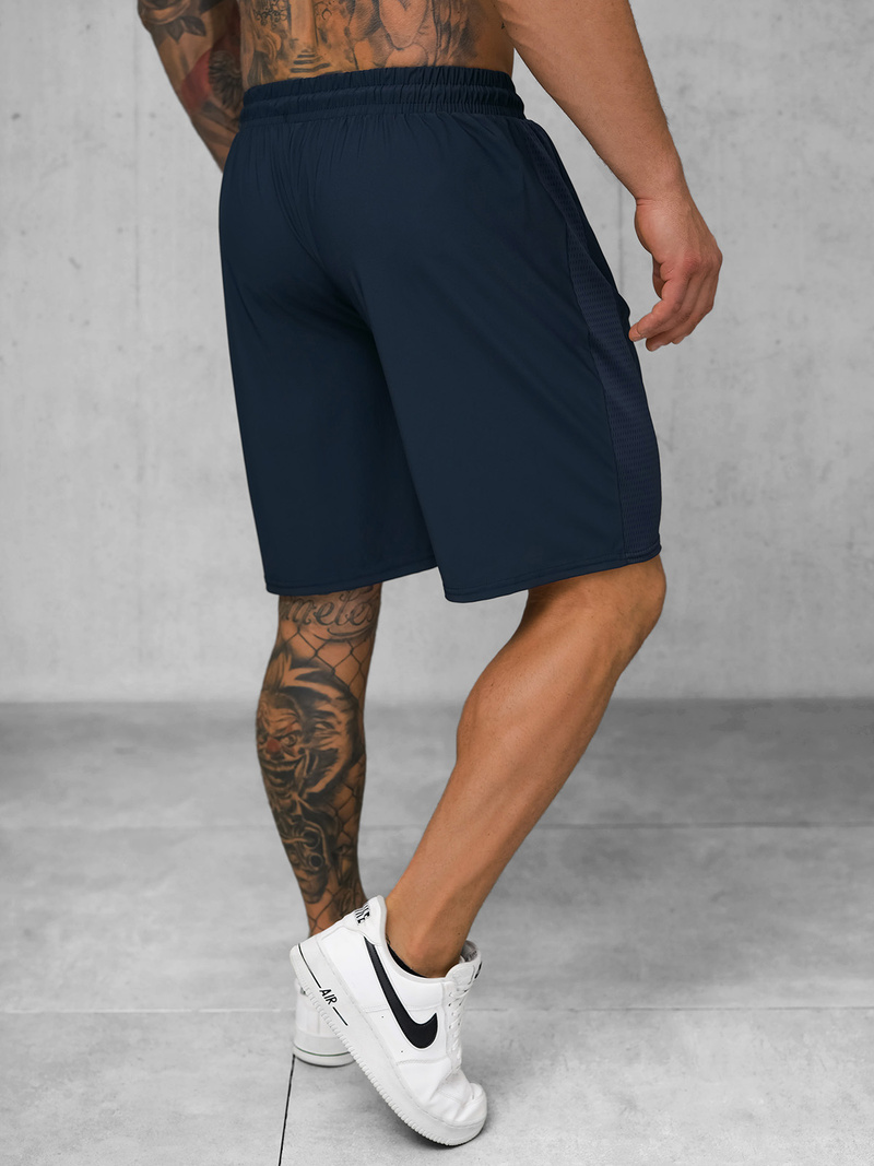 Pantaloni scurți sport pentru bărbați albastru marin OZONEE JS/12K1803/25