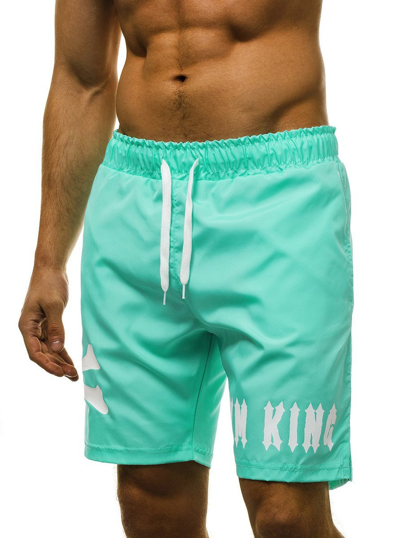 Pantaloni scurti de baie bărbați verde-mentă OZONEE O/1011