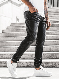 Blugi jogger bărbați negri OZONEE JS/KK1023