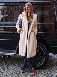 Geacă de iarnă din blană pentru femei bej OZONEE JS/11Z8250