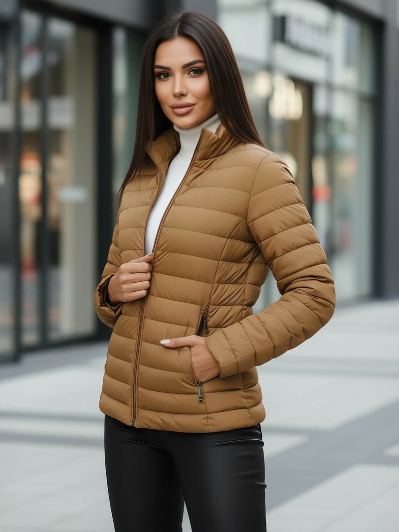 Geacă damă bej închis OZONEE JS/16M9109/84Z