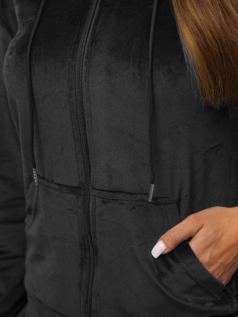 Compleu dama din catifea negru OZONEE JS/8C1176/3Z