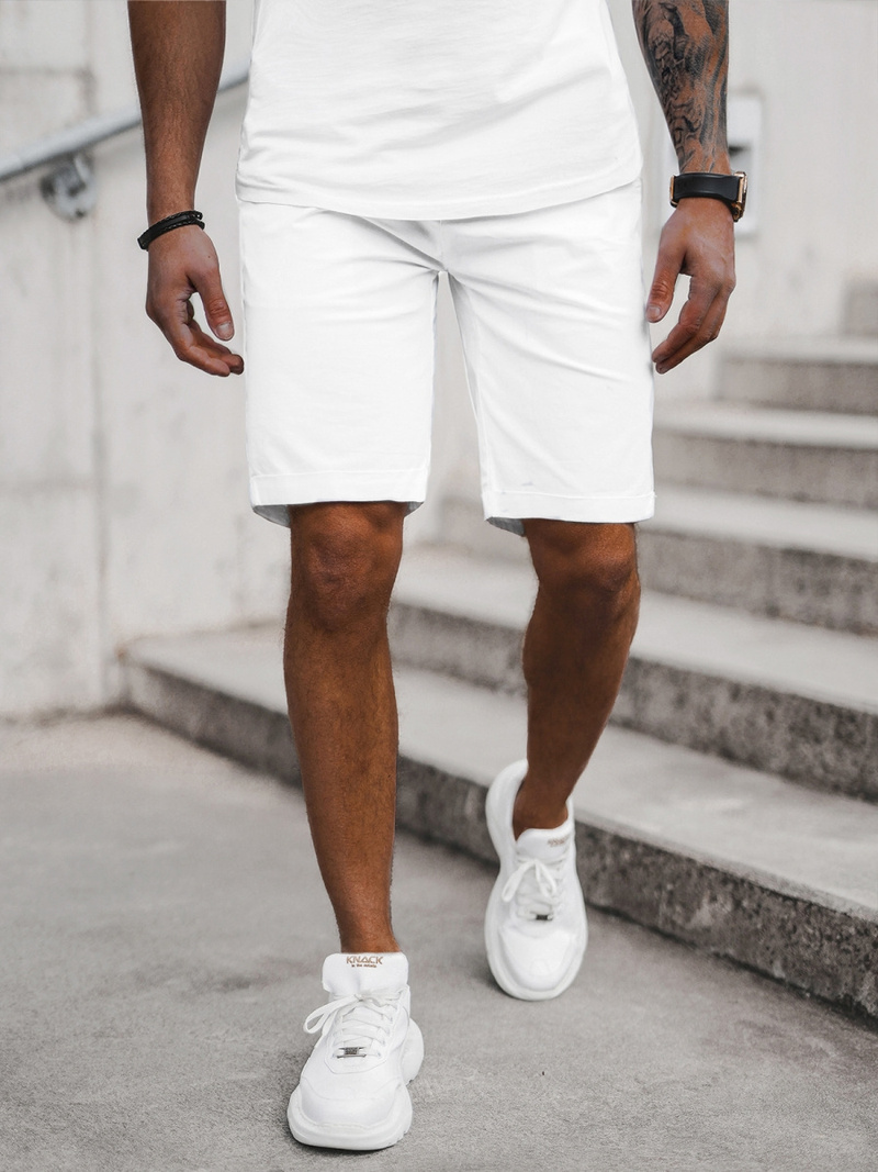 Pantaloni scurti chino bărbați albi OZONEE T/XX160085/6