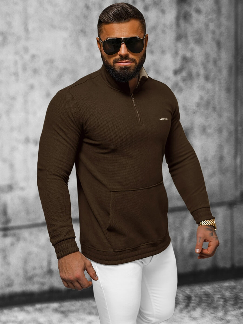 Bluză bărbați maro OZONEE O/TB2302