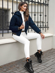 Geacă de femei albastru marin OZONEE JS/16M9086/215Z