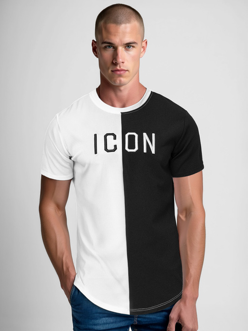 Tricou bărbați alb-negru OZONEE O/7776T