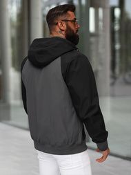 Jachetă de primăvară bărbați neagră OZONEE JS/5M3213/392