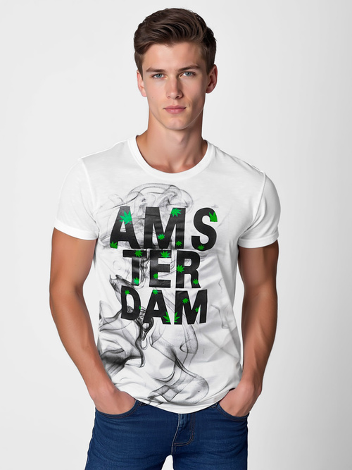 Tricou bărbați alb OZONEE O/T128/1Z