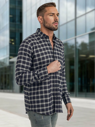 Cămașă bărbați albastru marin OZONEE V/V173