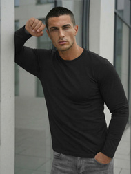 Tricou cu mânecă lungă negru OZONEE JS/DB71/1