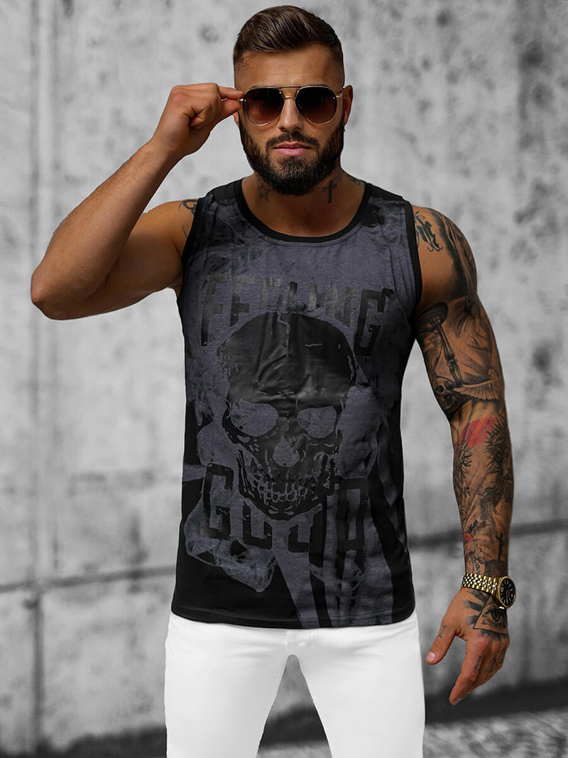 Maiou bărbați negru OZONEE O/T106/3