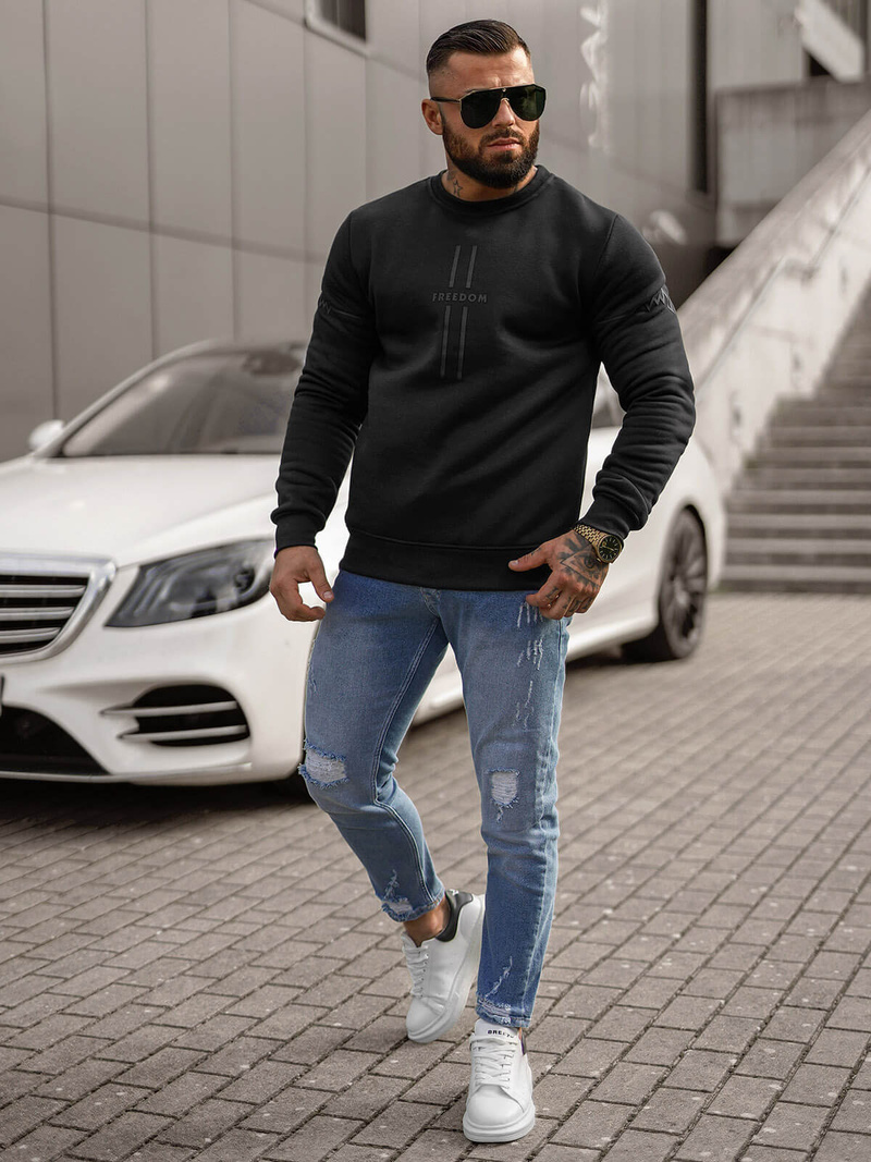 Hanorac bărbați negru OZONEE JS/8B1358/3