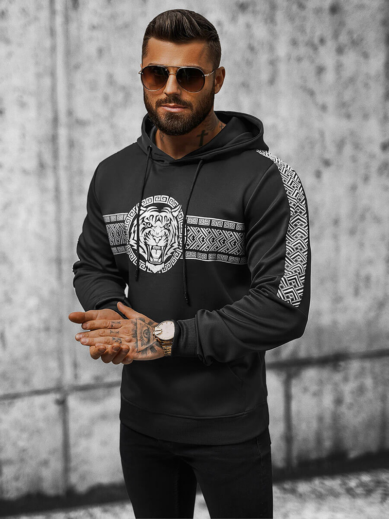 Hanorac bărbați negru OZONEE JS/8B996/3