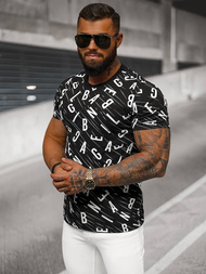 Tricou bărbați negri OZONEE JS/8T1196/3