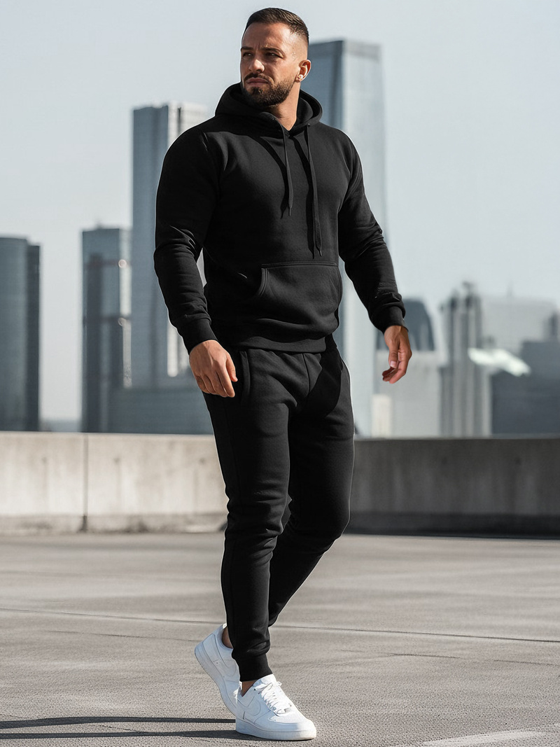 Compleu sport bărbaţi negru OZONEE JS/68C10381/3Z