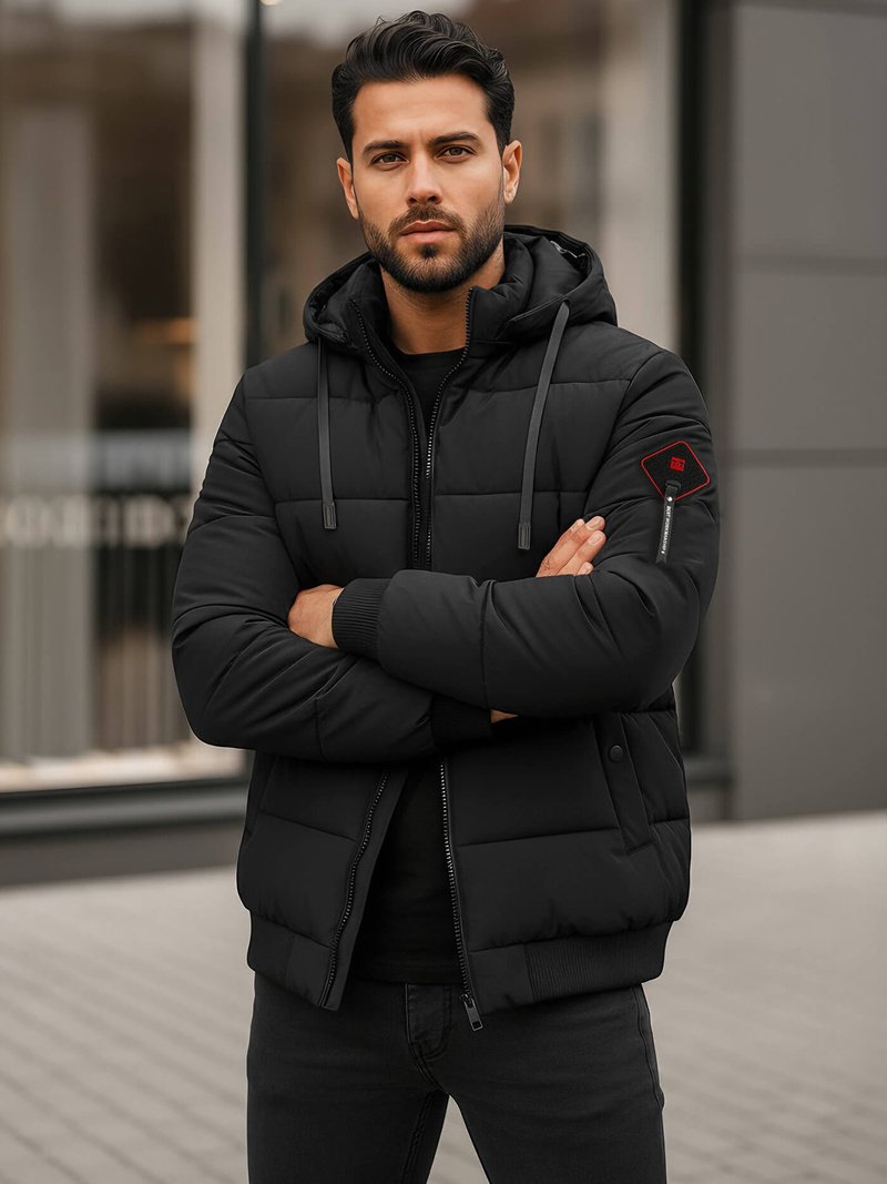 Geacă de iarnă bărbați neagră OZONEE JS/31M5031/392Z