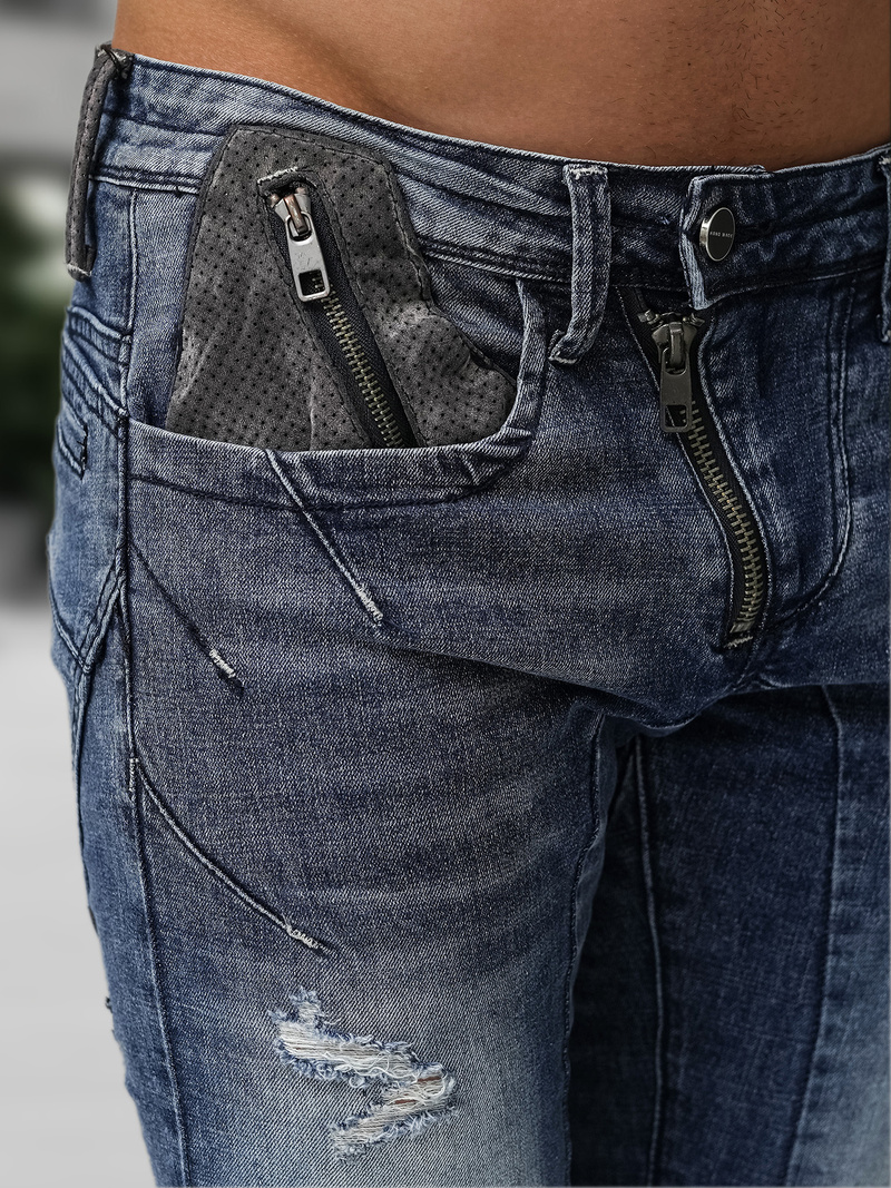 Blugi bărbaţi albaștri OZONEE NB/MP0045BZ