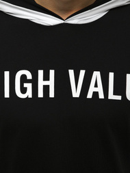 Tricou cu glugă bărbați negri OZONEE MAD/3076