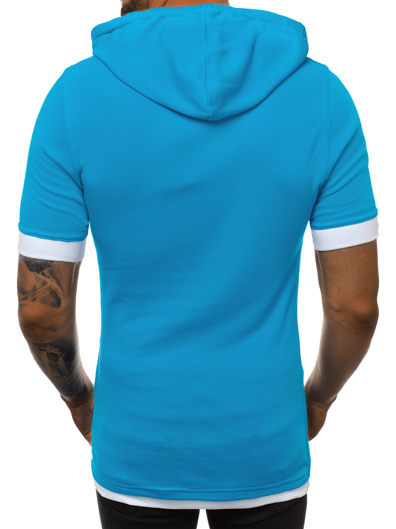 Tricou cu glugă bărbați turcoaz OZONEE O/1273Z