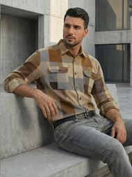 Cămașă bărbați camel OZONEE NB/MC728KZ