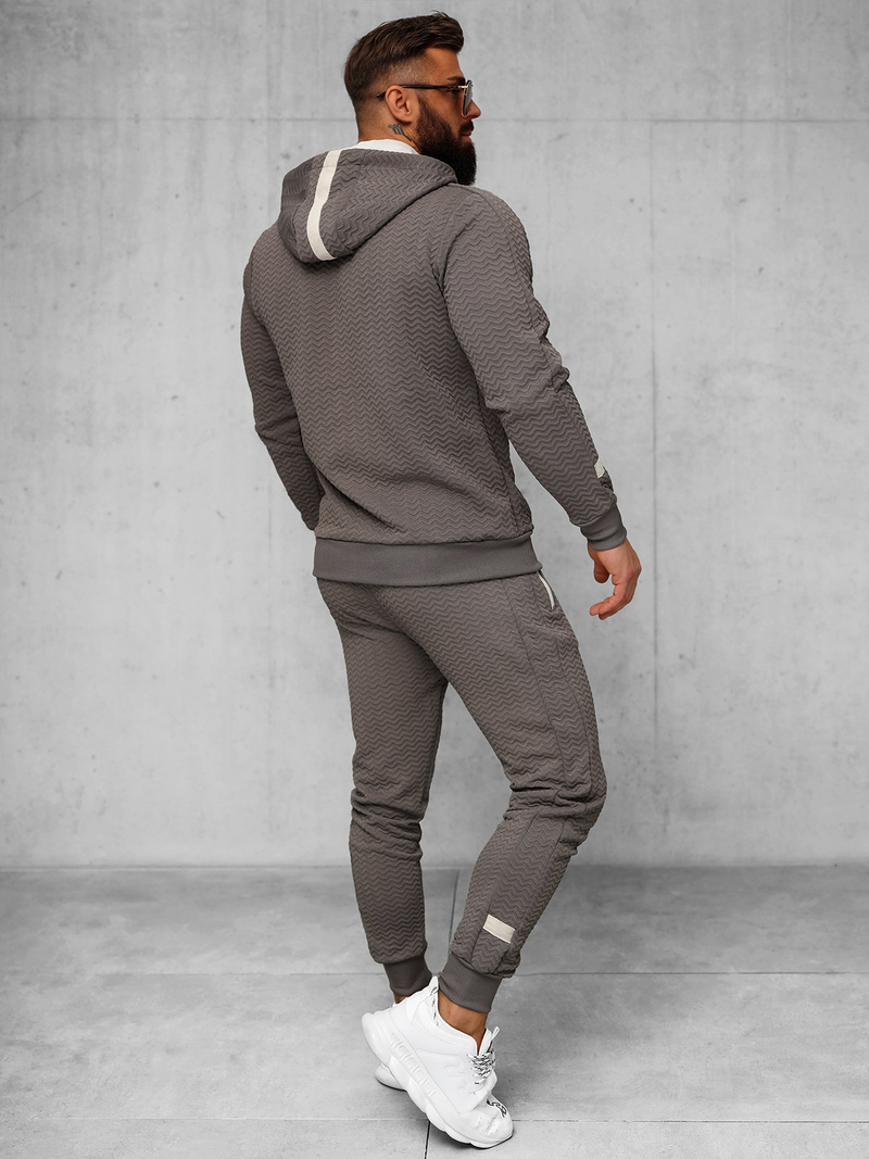 Compleu sport bărbaţi bej-gri OZONEE O/FF5032AB