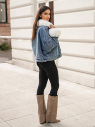 Jachetă de blugi femei albastră OZONEE JS/11Z8219