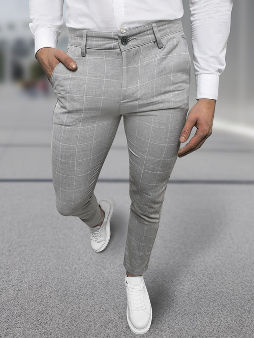 Pantaloni chino bărbaţi gri OZONEE DJ/5505