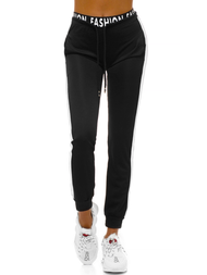 Pantaloni de training femei negri-albi OZONEE O/82316