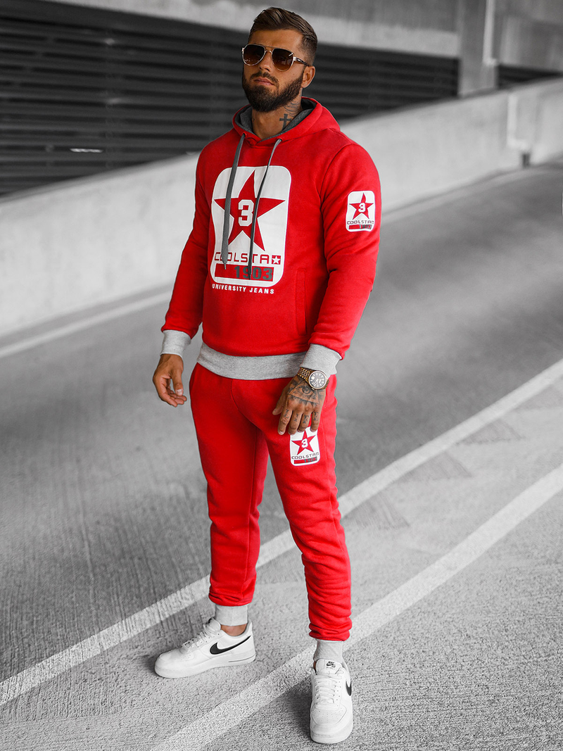 Compleu sport bărbaţi roșu OZONEE JS/8C59/18Z