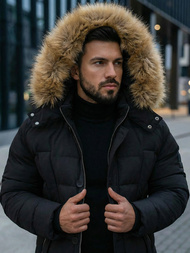 Geacă bărbați neagră OZONEE JS/5M3122/392Z