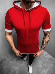 Tricou cu glugă bărbați roșu OZONEE O/1273Z