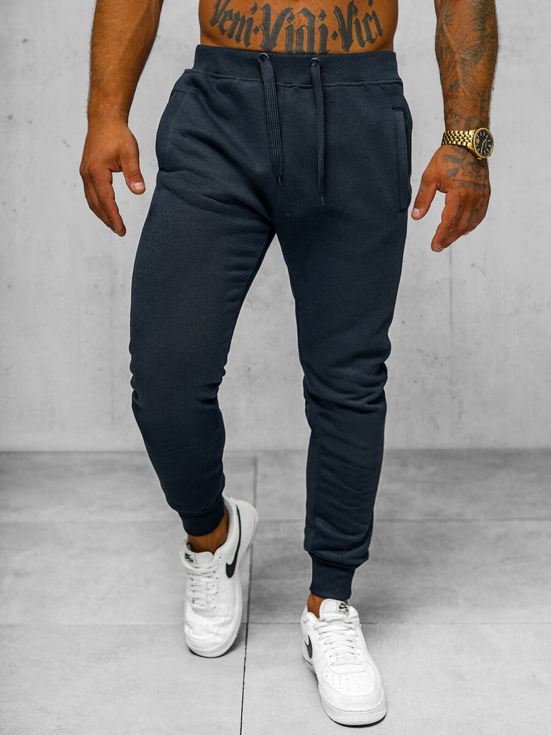 Pantaloni de trening bărbaţi albastru marin OZONEE JS/XW01Z