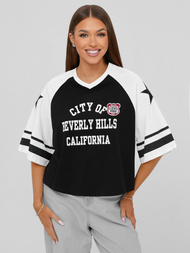 Tricou femei negri OZONEE JS/R62493