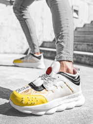 Sneakers bărbați mare alb-galben OZONEE G/2020