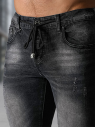 Blugi pentru barbati negri OZONEE NB/MP0063/1NZ