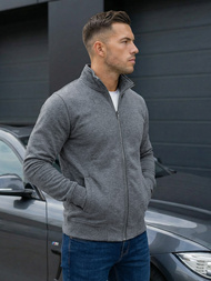Bluză cu fermoar bărbați gri închis OZONEE JS/2002Z