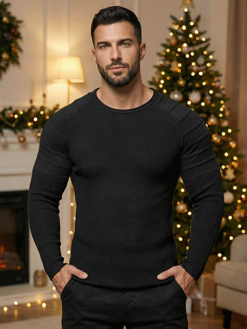 Pulover bărbați negri OZONEE L/2500Z