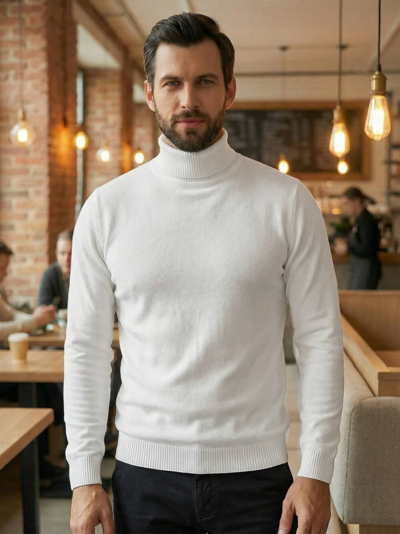 Pulover bărbați alb OZONEE JS/59B3603/1