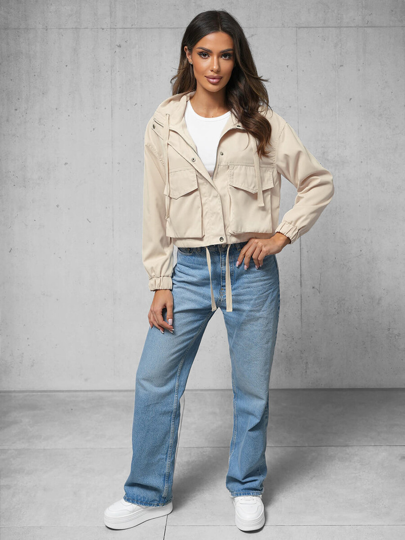 Jachetă de femei bej OZONEE O/G118