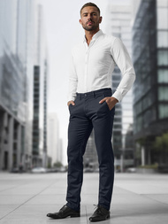 Pantaloni chino bărbaţi albastru marin OZONEE V/5100