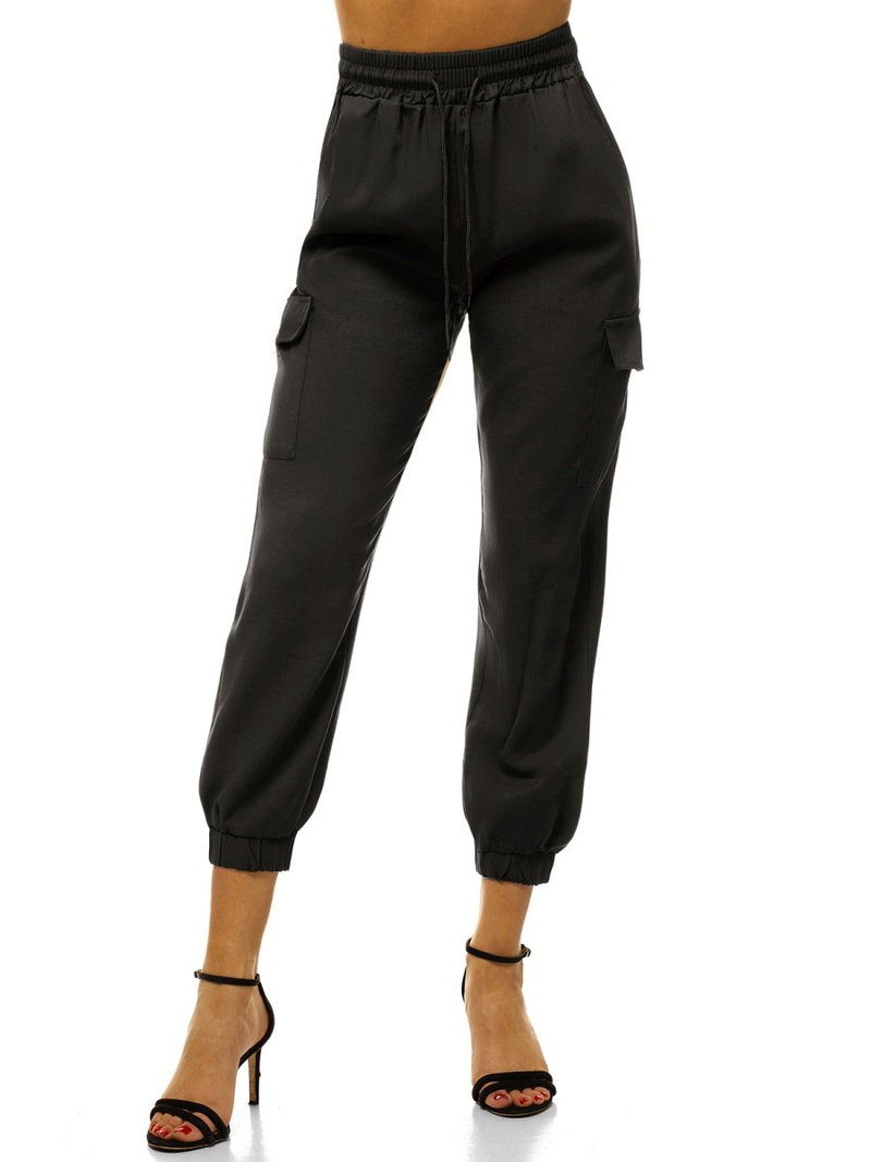 Pantaloni jogger pentru femei negri OZONEE O/HM003