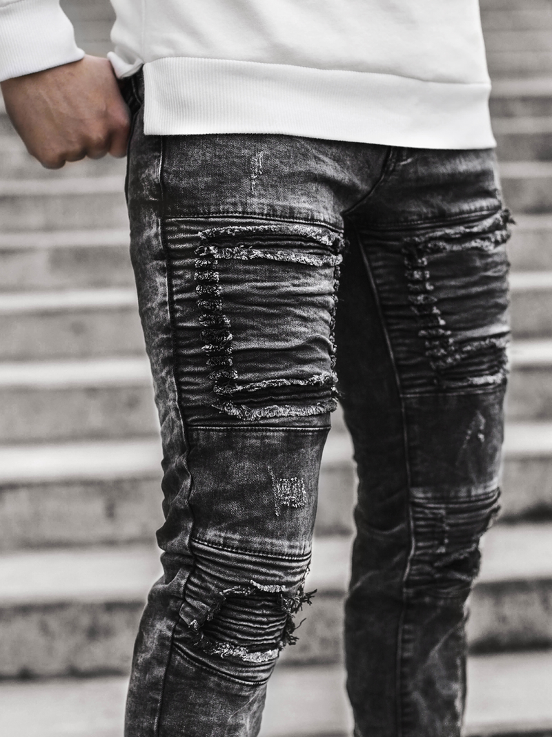 Jeanşi pentru bărbaţi negri OZONEE V/19286